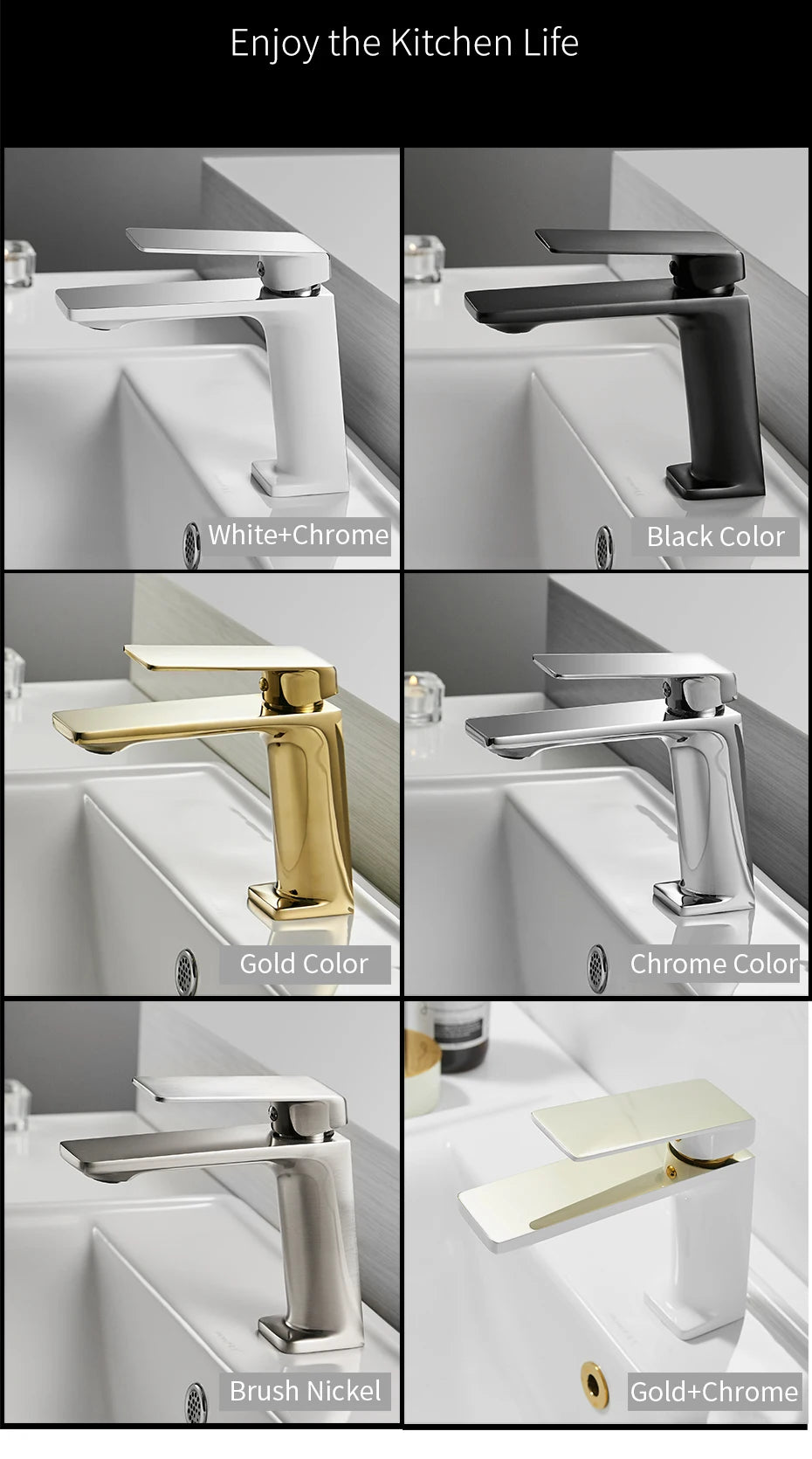 Basin Faucet Bathroom Sink Faucet Handle Hole Chrome