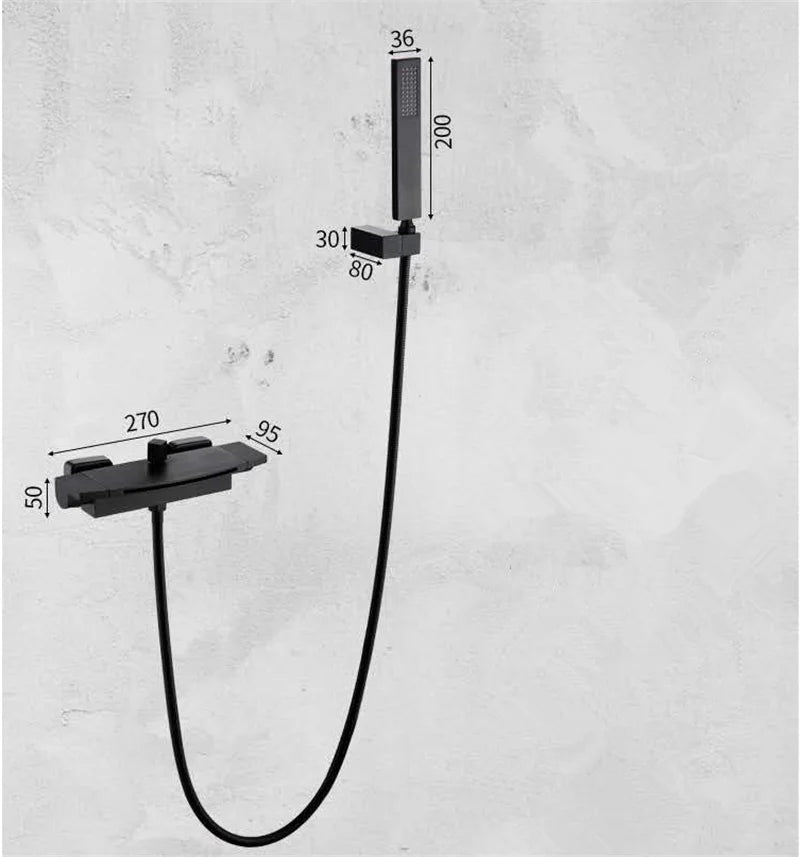 Tuqiu Rose Gold Bathtub Shower Faucet Brass Bathtub