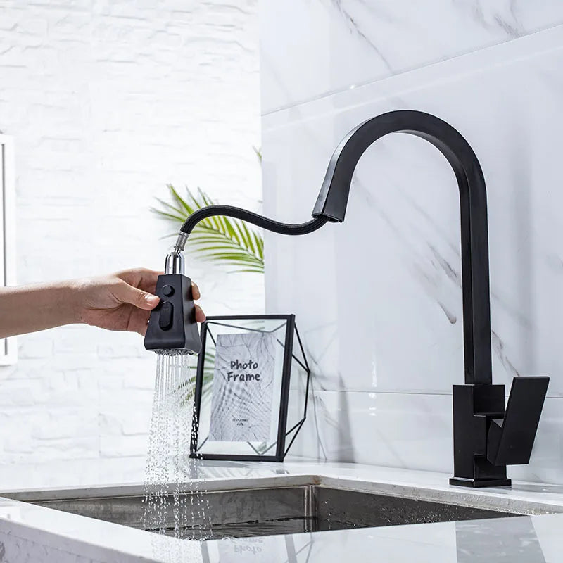 Touch Faucet Square Pull Out Sink Mixer Tap