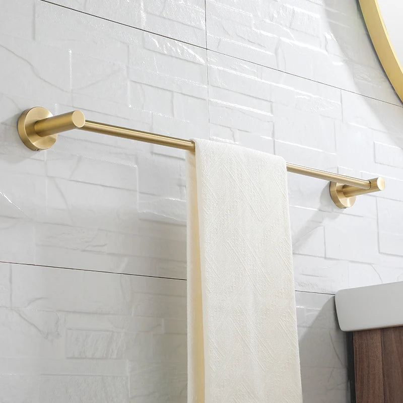 Brushed Gold Towel Bar Rack 304 Stainless Steel