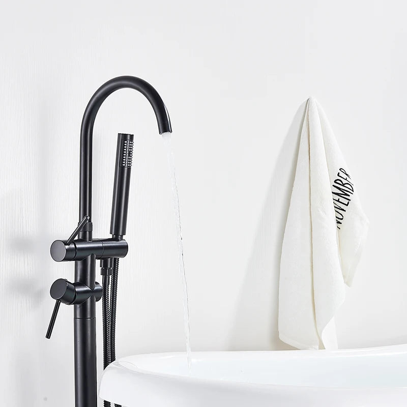 Rozin Black Floor Standing Bathtub Faucet Colors Standing