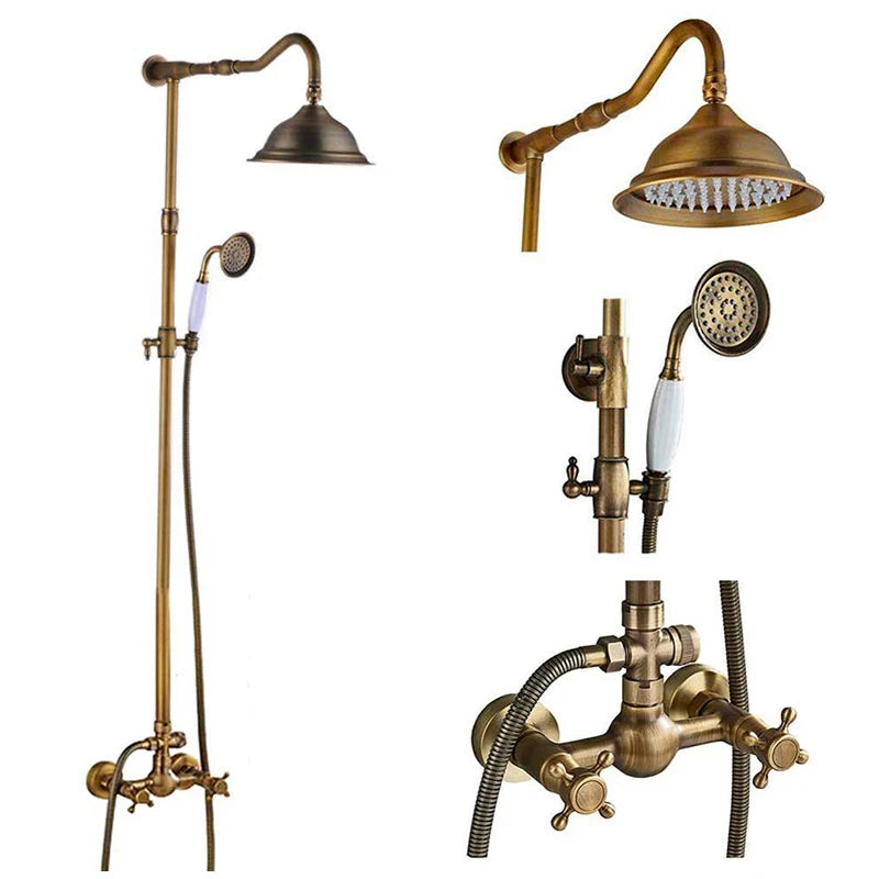 Poiqihy Antique Shower Wall Bathroom Bath Shower Faucet