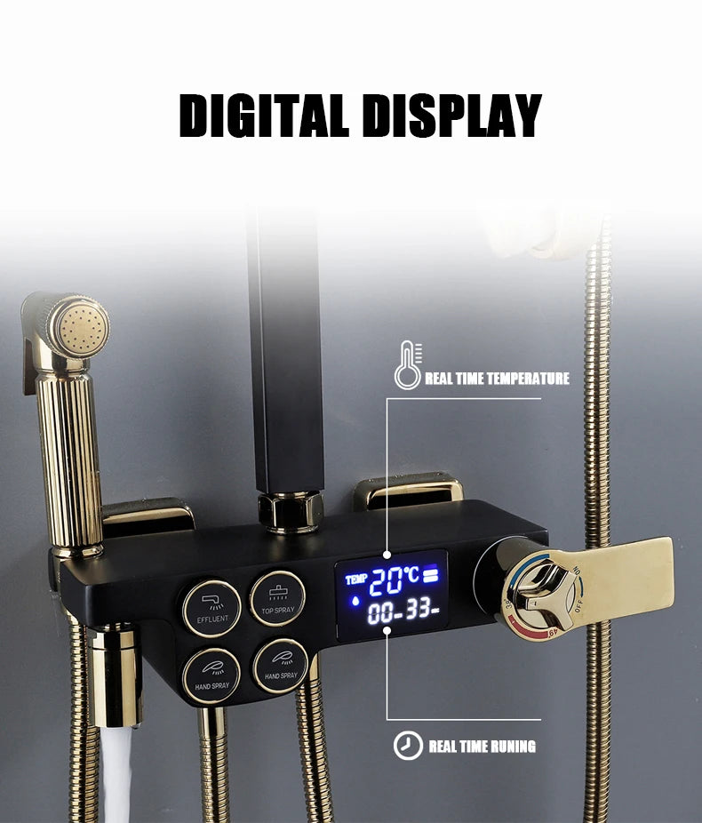 Cold Shower System Bathroom Led Digital Shower Wall