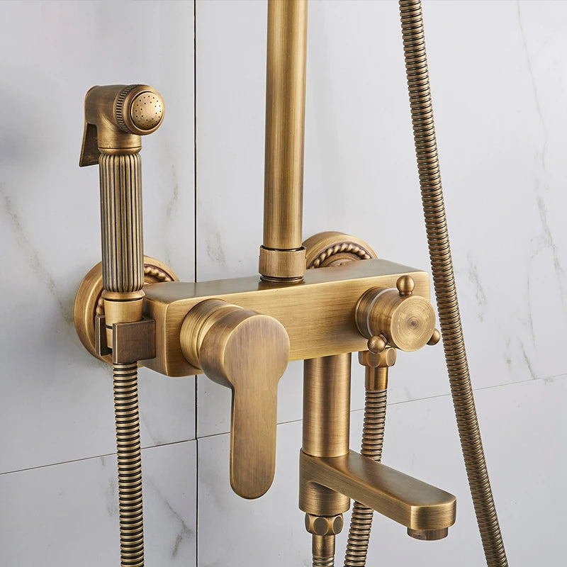 Rain Shower Bidet Spray Faucet Antique Bronze Finished