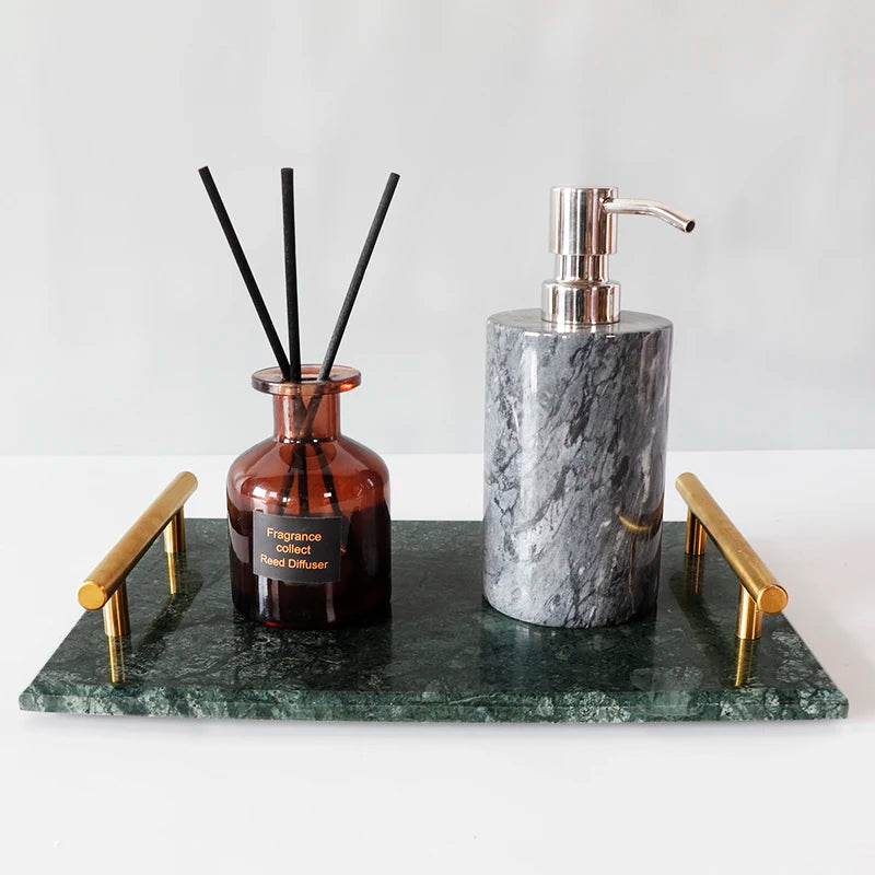 Real Natural Marble Tray Handle Luxury Rectangular Washbasin