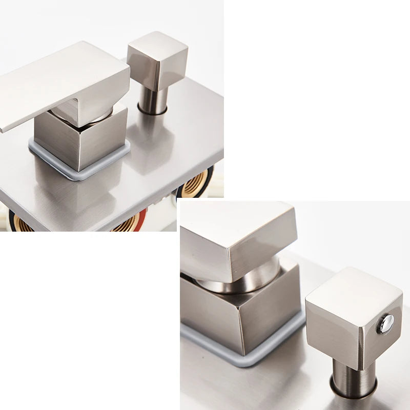 Rozin Wall Mount Rainfall Shower Faucet Brushed Nickel