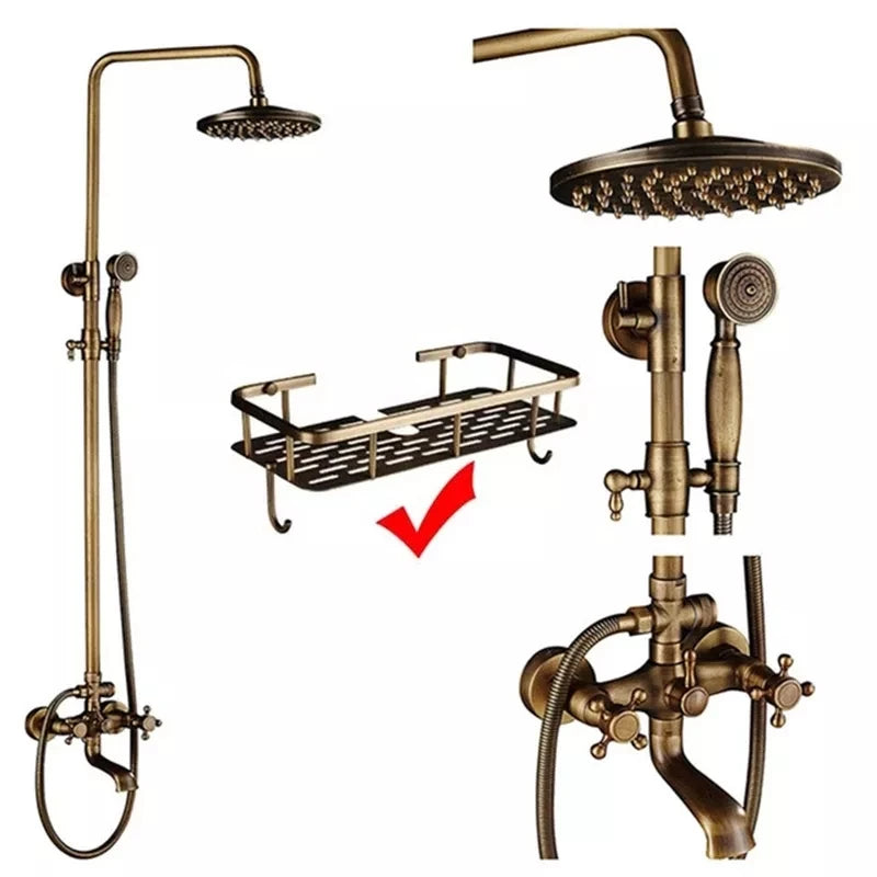 Antique Wall Hanging Shower Faucet Handle Hand Shower