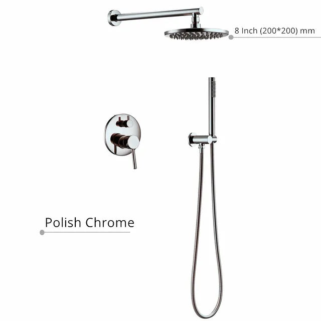 Black Shower System Bathroom Faucet Mixer Diverter Tap
