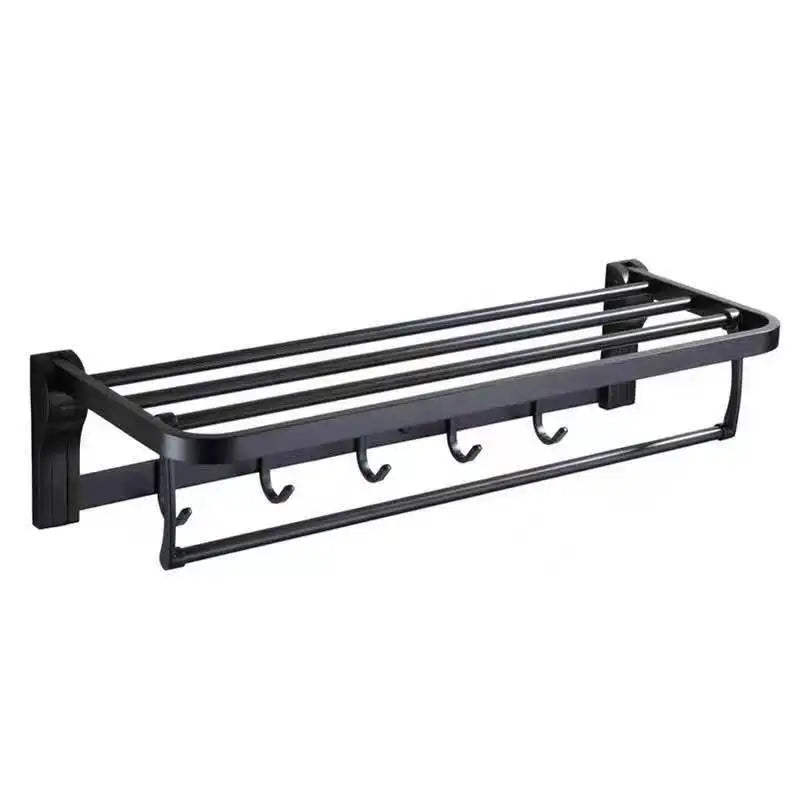 Taicute Towel Rack Shelf Hooks Movable Bar Sus