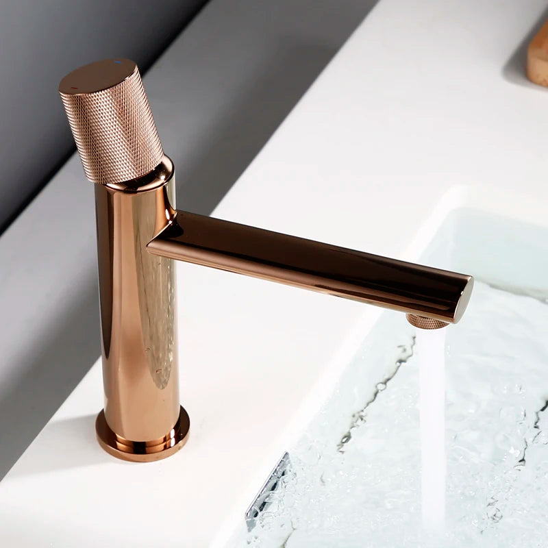 Brushed Rose Gold Bathroom Basin Faucet 100 Brass