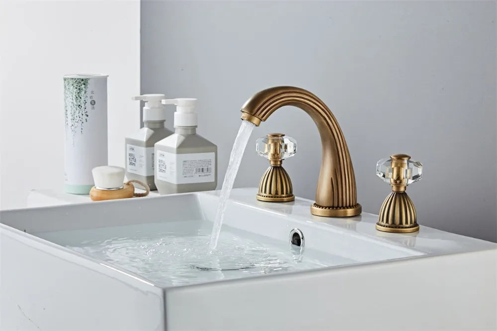 Basin Faucets Gold Brass Modern Bathroom Sink Faucet