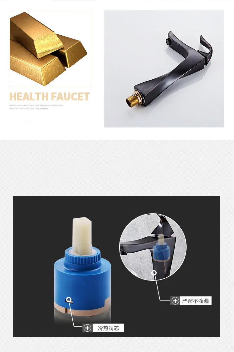 Design Basin Faucet Black Chrome Bathroom Sink Faucet