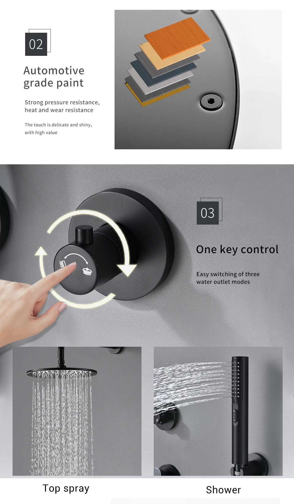 Bathroom Faucet Black Brass Built Installation Rain Shower