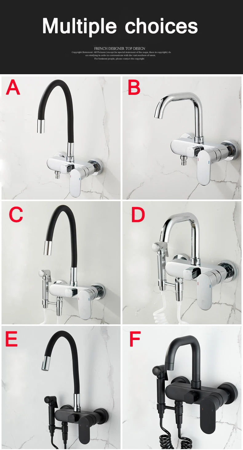 Brass Sink Taps Wall Mounted Basin Mixers Cold