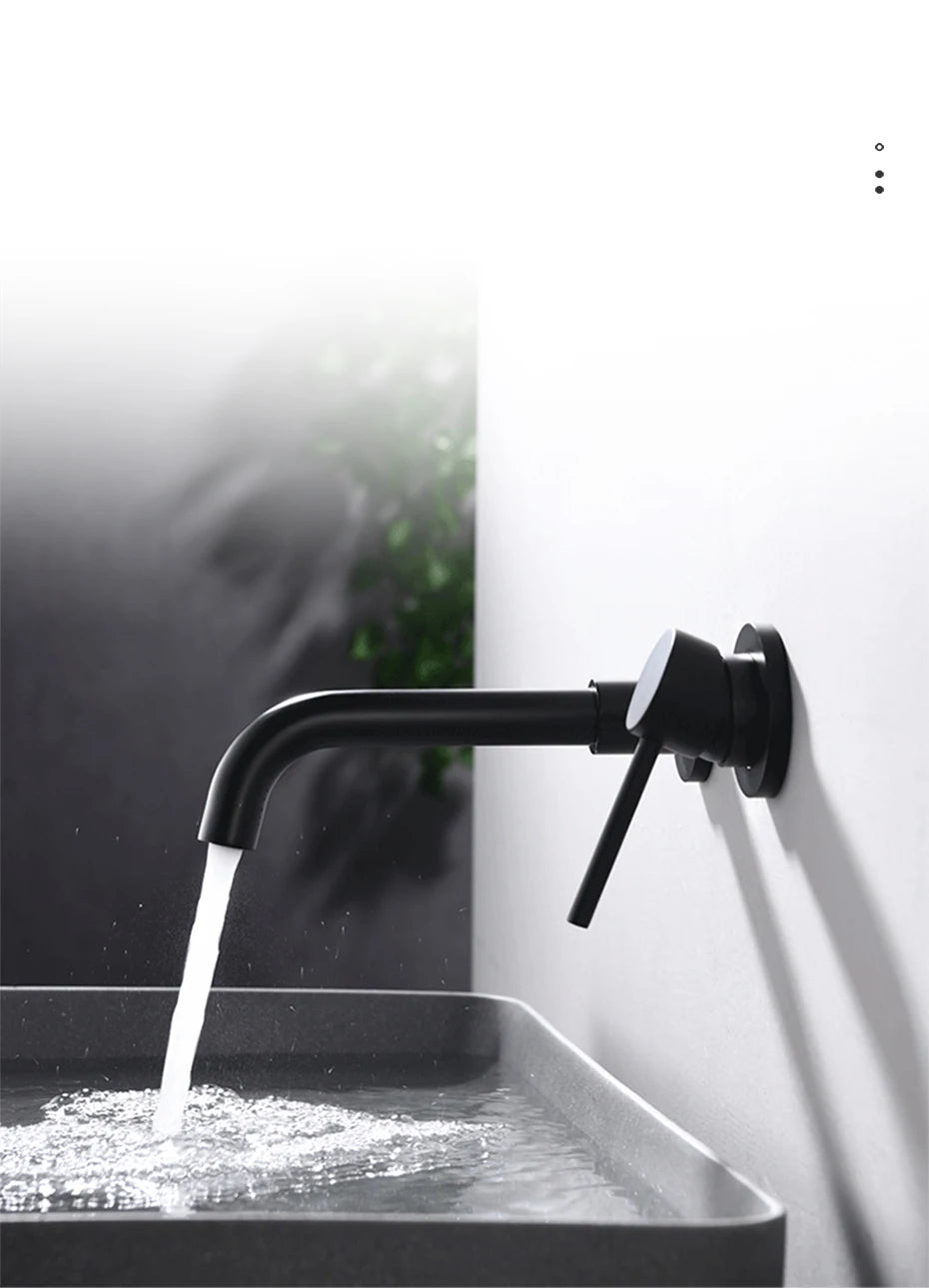 Black Bathroom Sink Faucet Brass Tap Cold Wash