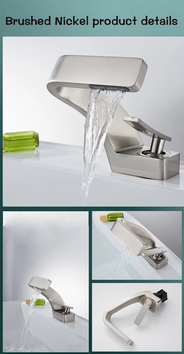Becola Brushed Gold Basin Faucet Black Bathroom Mixer