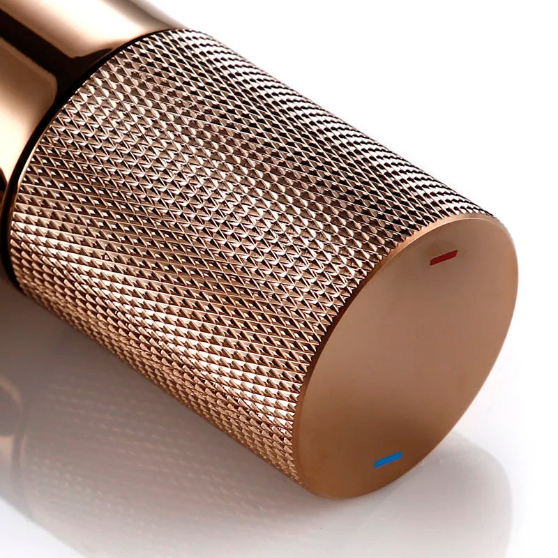 Brushed Rose Gold Bathroom Basin Faucet 100 Brass