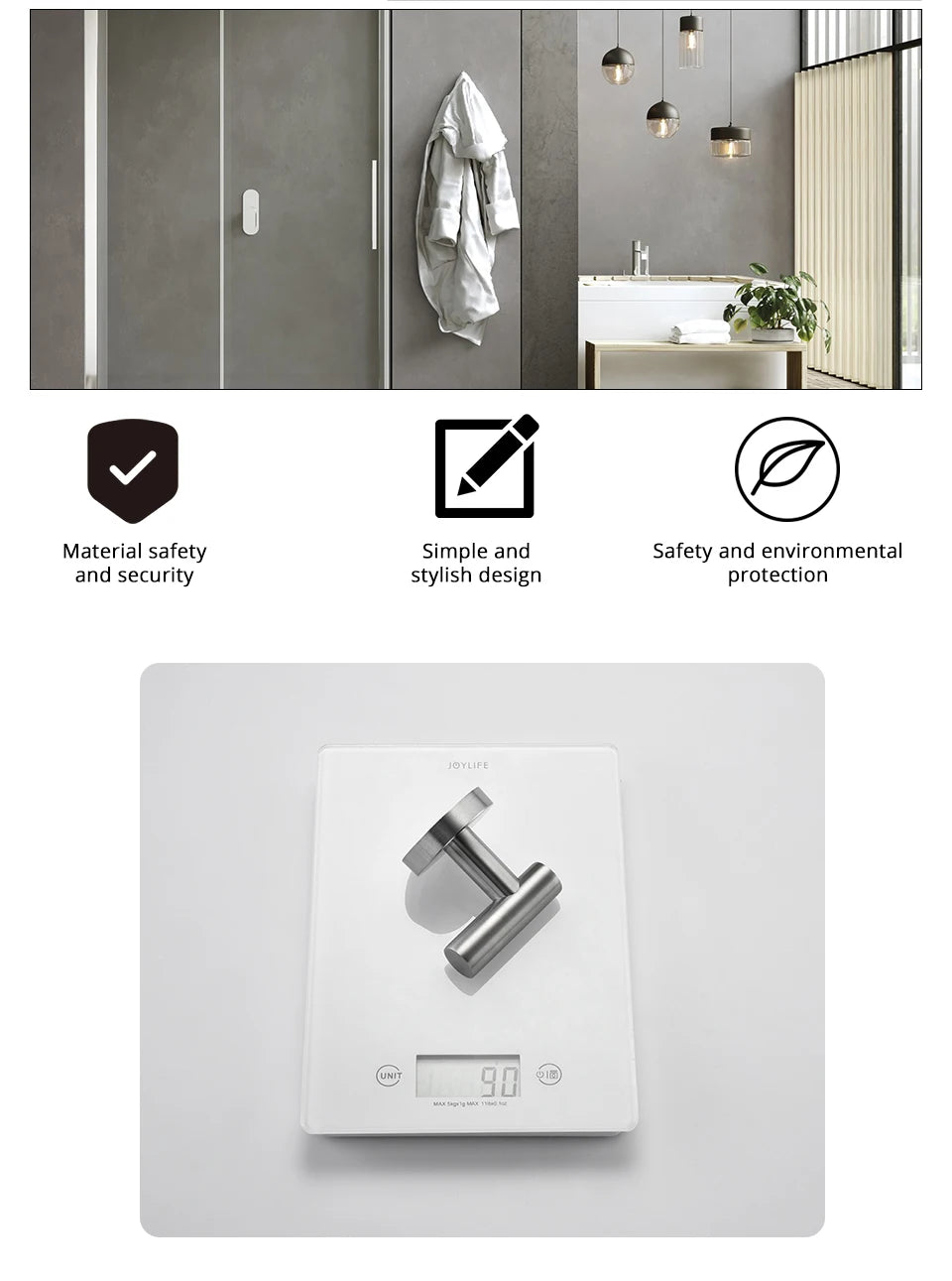Bathroom Hardware Kit Brushed Stainless Steel Round Wall