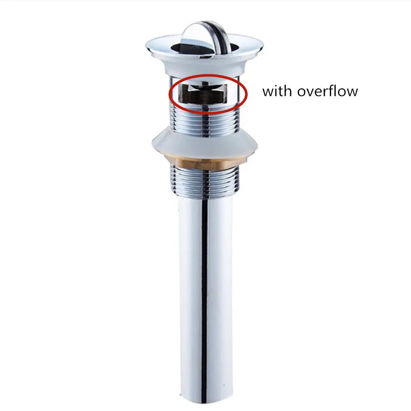 Chrome Pop Up Drain Stainless Steel Round Siphon