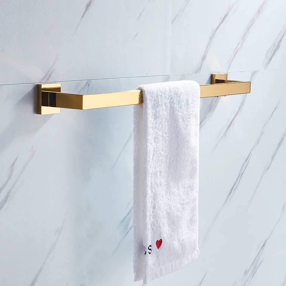 Bathroom Hardware Gold Bathrobe Hook Towel Rail Bar