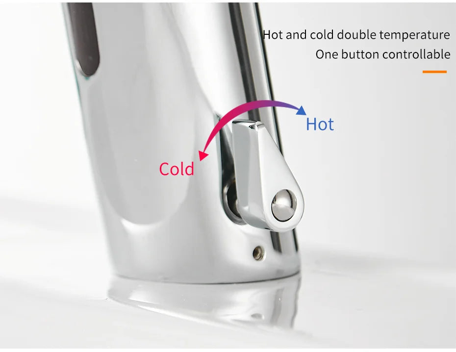 Black Bathroom Faucet Electric Automatic Sensor Mixer Touchless