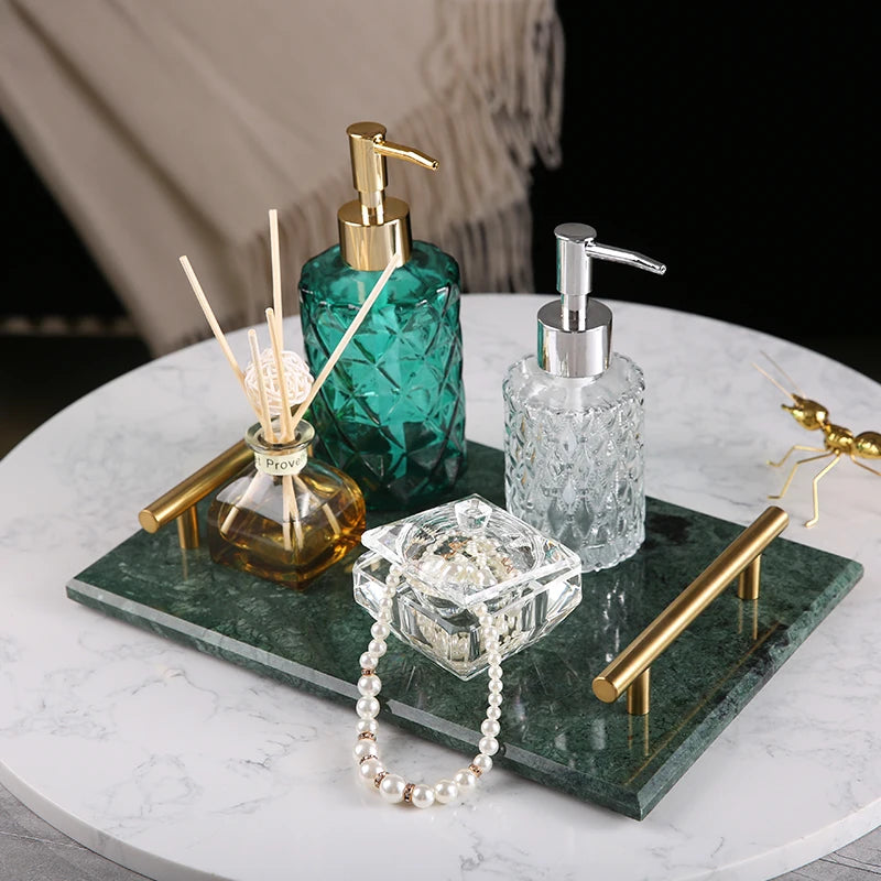 Real Natural Marble Tray Handle Luxury Rectangular Washbasin