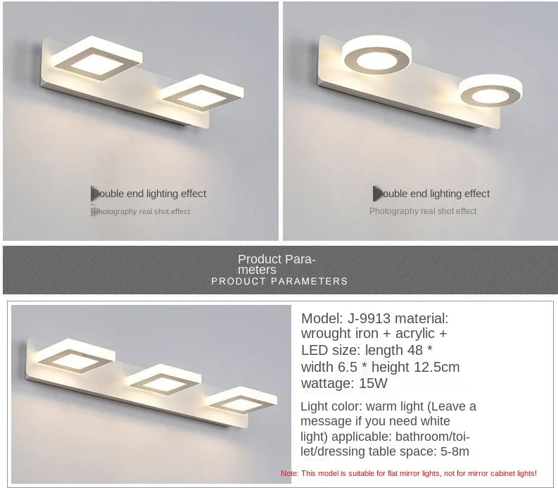 Bathroom Mirror Front Wall Sconce Lamp Led Cloakroom