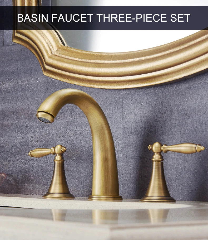Ellen Antique Bronze Bath Sink Faucet Double Handle