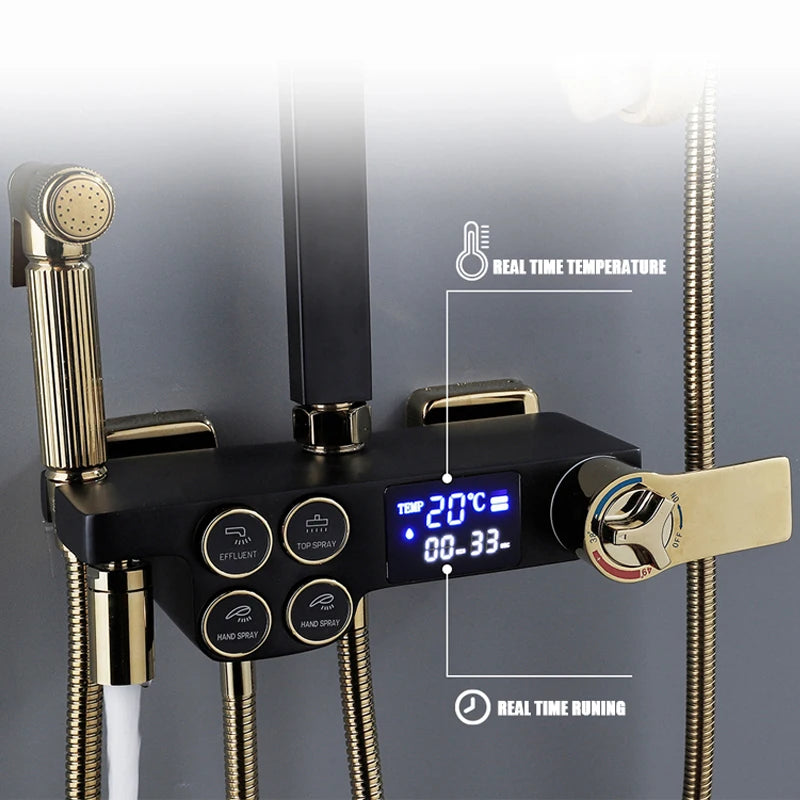 Cold Shower System Bathroom Led Digital Shower Wall