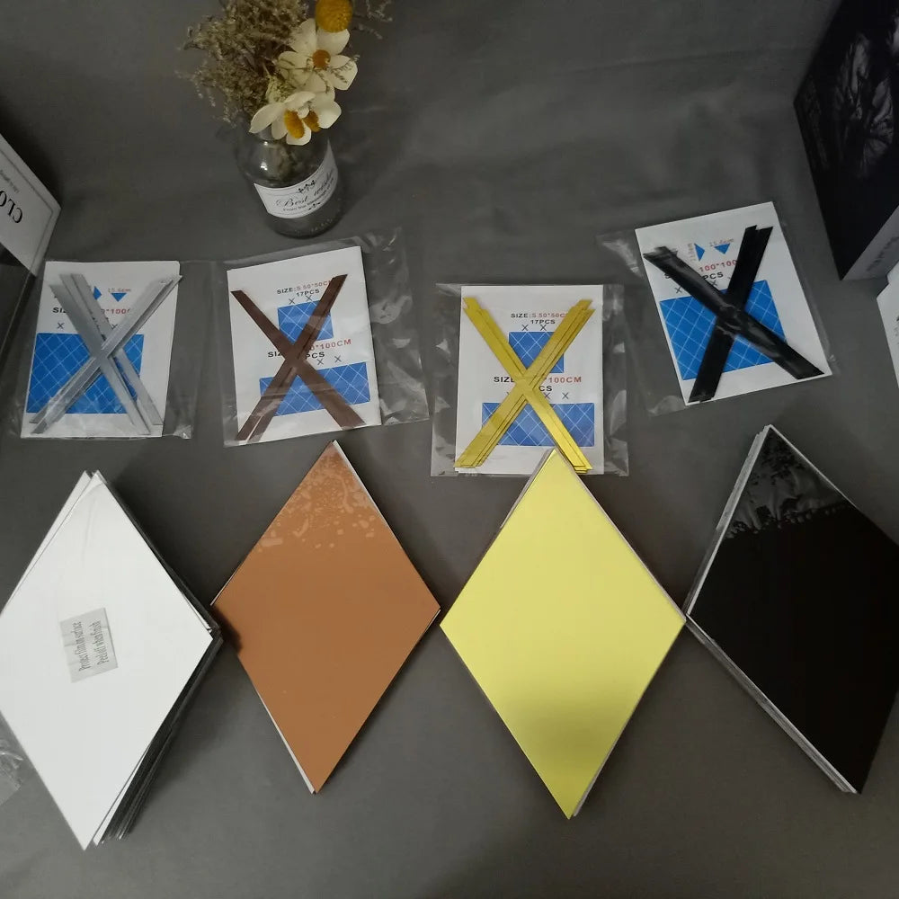 3d Mirror Stickers Diy Acrylic Triangles Self-Adhesive Diamonds