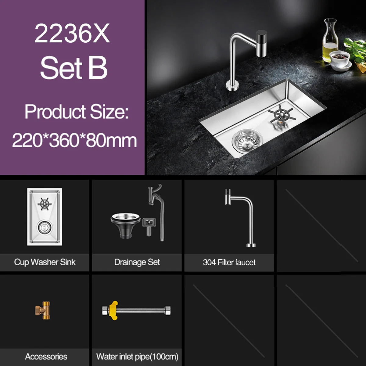 Asras Cup Washer Bar Counter Sink 304 Stainless