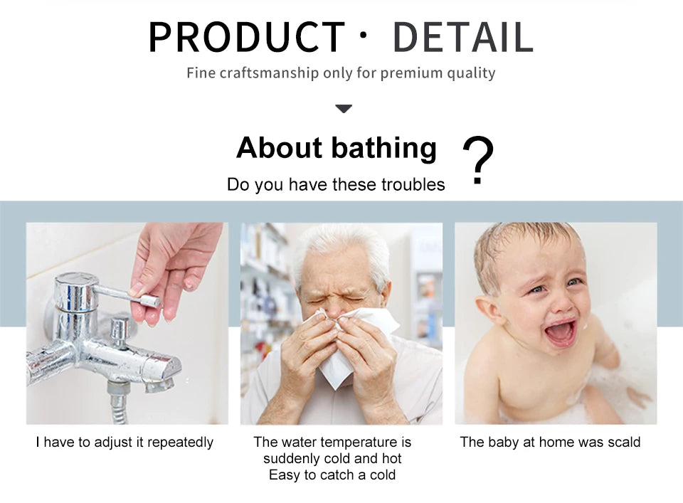 Thermostat Shower Mixer Valve Bathroom Thermostatic Faucet Wall