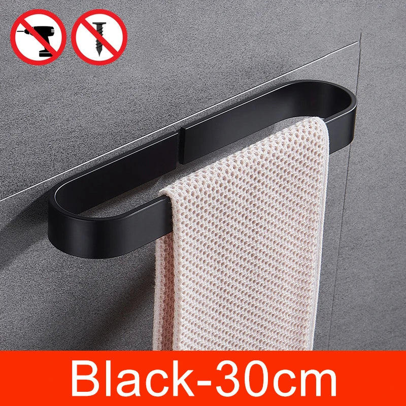 30-50cm Black Bath Towel Holder Bathroom Towel Rack