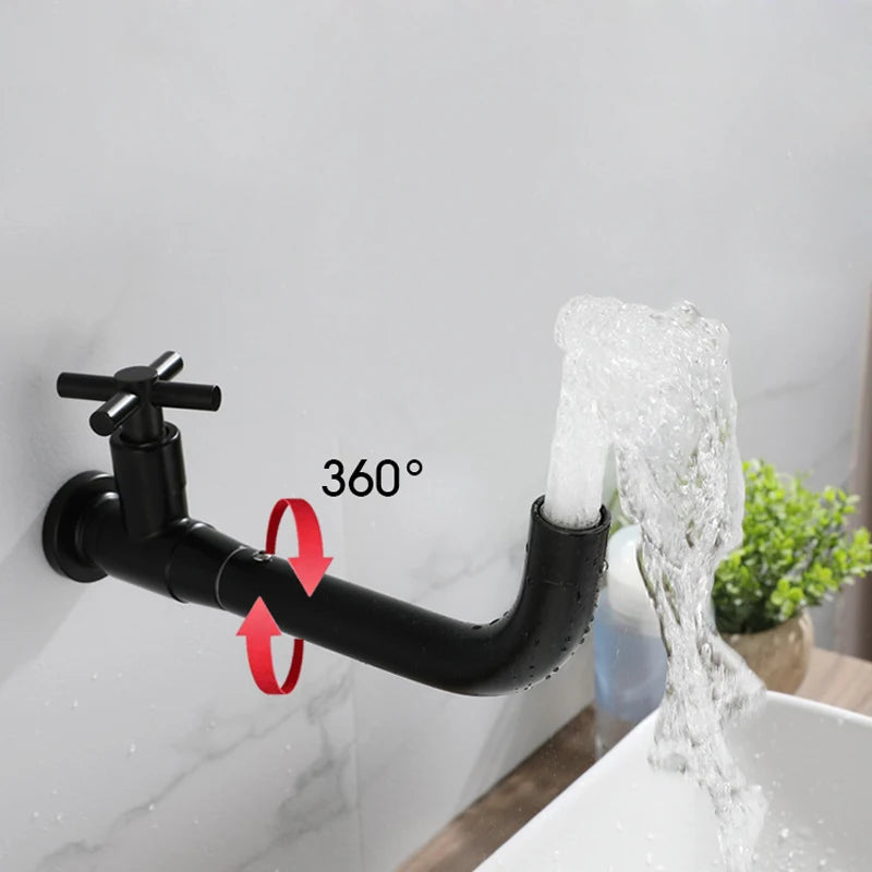 Basin Sink Faucet Bathroom Cold Water Tap Wall