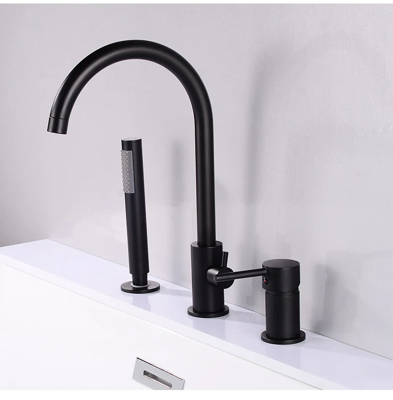 Ellen Bathtub Faucets Holes Black Cold Bath Shower