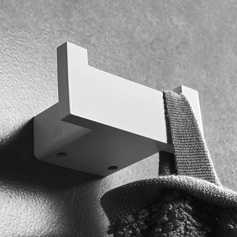 White Painted Stainless Steel Robe Hooks Wall Hang