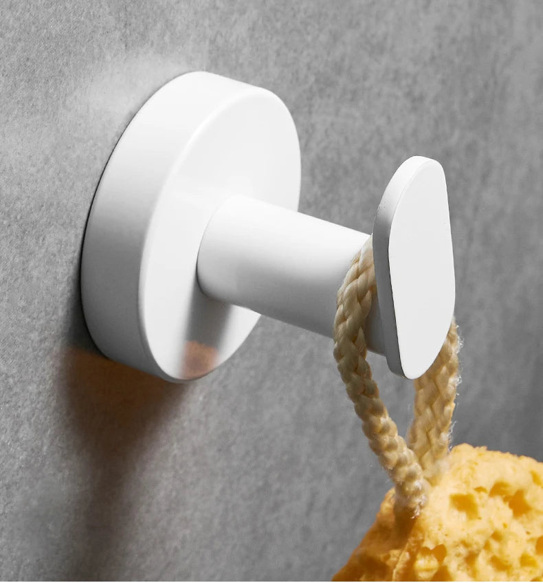 White Painted Stainless Steel Robe Hooks Wall Hang