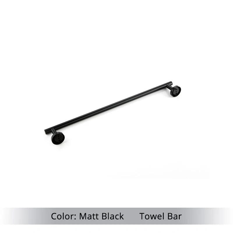 Bathroom Hardware Kit Brushed Stainless Steel Round Wall