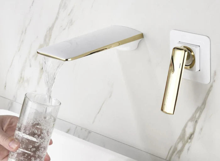 Black Rose Gold Wall Mounted Bathroom Basin Sink