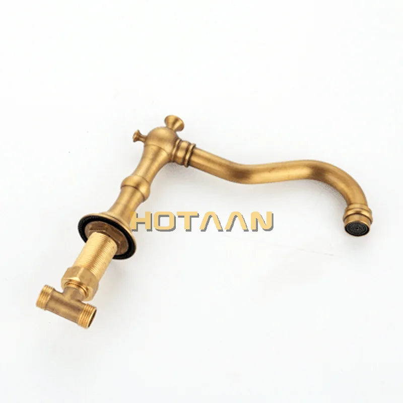 Solid Brass Bathroom Basin Mixer Tap Antique Brass