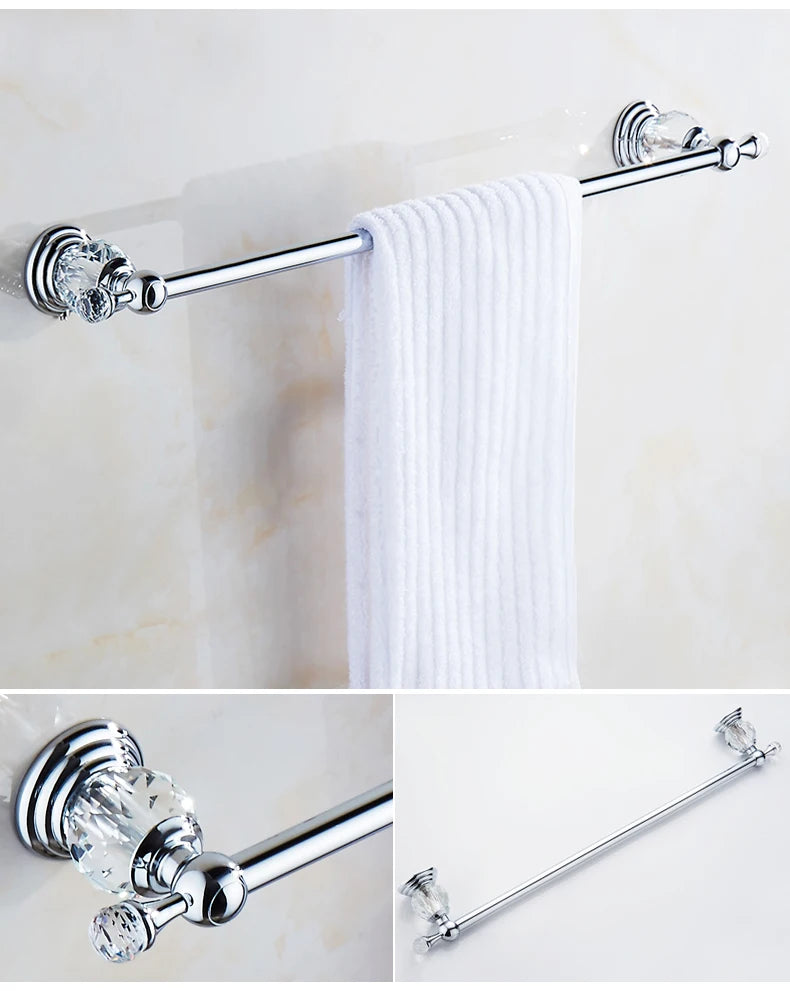 Bathroom Hardware Crystal Bath Towel Shelf Toilet Paper