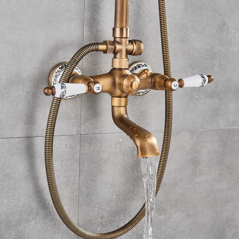 Poiqihy Antique Shower Wall Bathroom Bath Shower Faucet