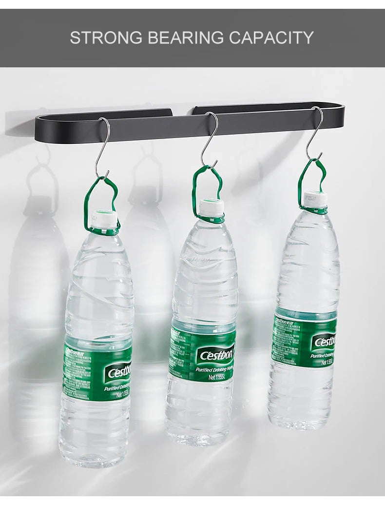 30-50cm Black Bath Towel Holder Bathroom Towel Rack