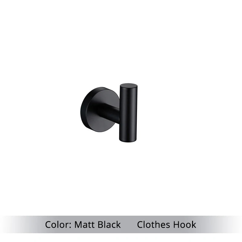 Bathroom Hardware Kit Brushed Stainless Steel Round Wall