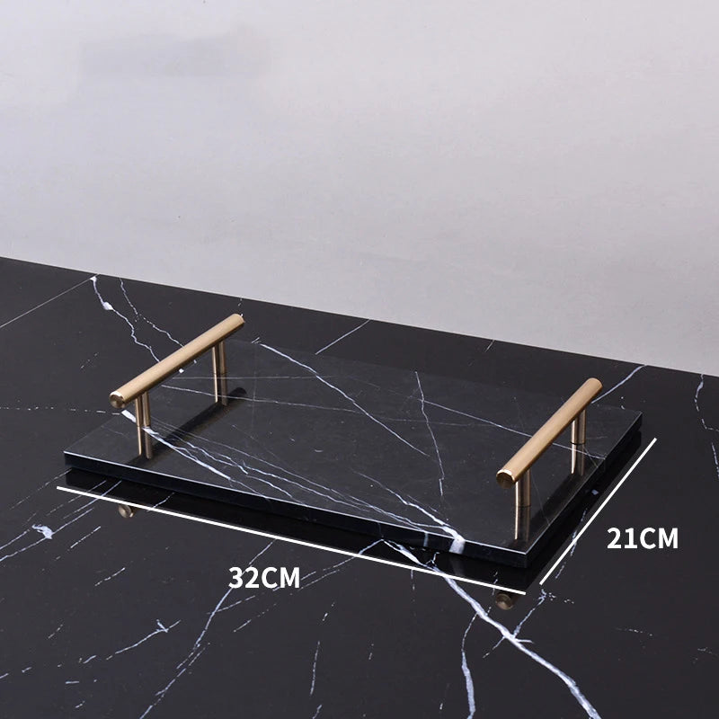 Real Natural Marble Tray Handle Luxury Rectangular Washbasin