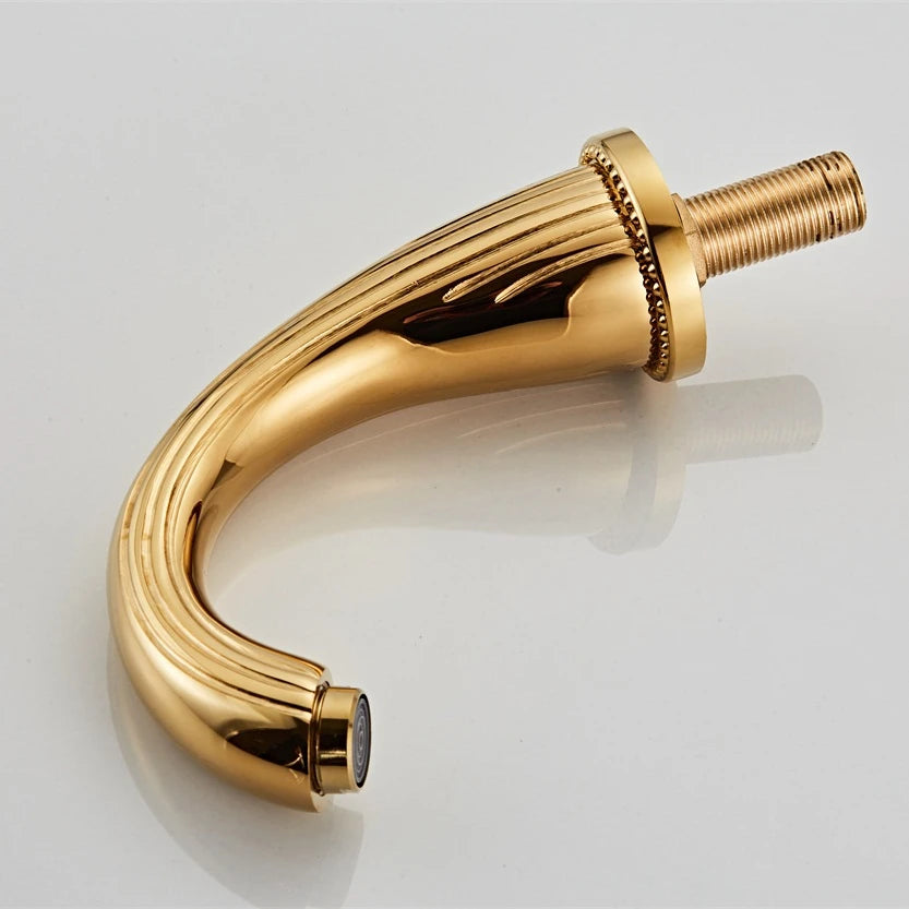 Basin Faucets Gold Brass Modern Bathroom Sink Faucet