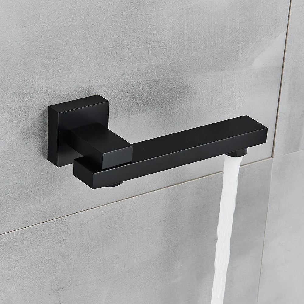 Black Shower Faucets Wall Mounted Rainfall Shower System