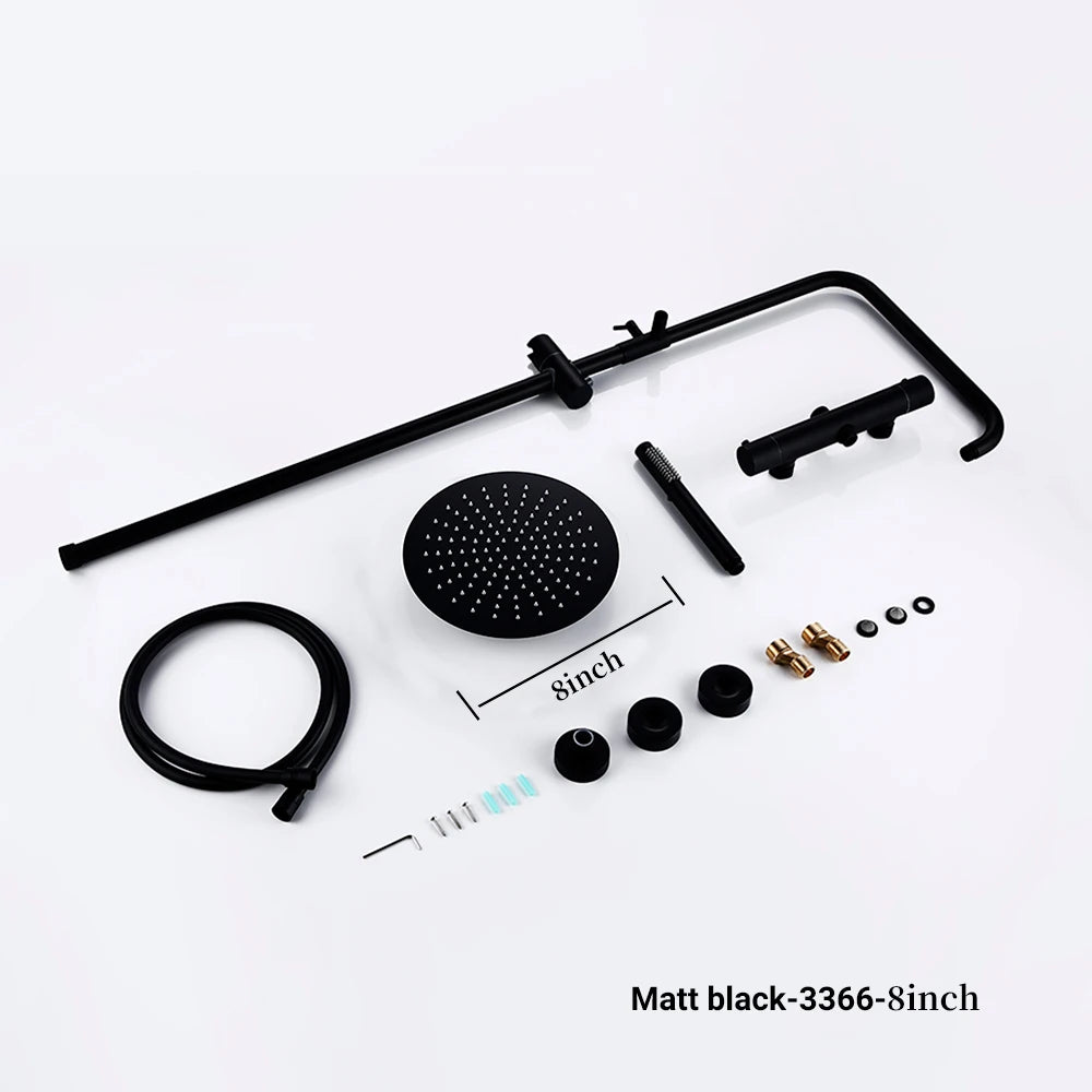 Thermostat Mixer Shower Wall Mount Bathroom Faucet Diverter