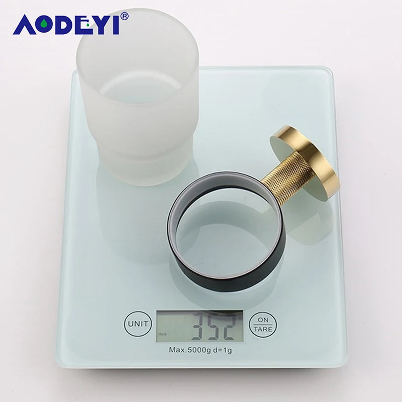 Bathroom Hardware Black Robe Hook Gold Towel Rail