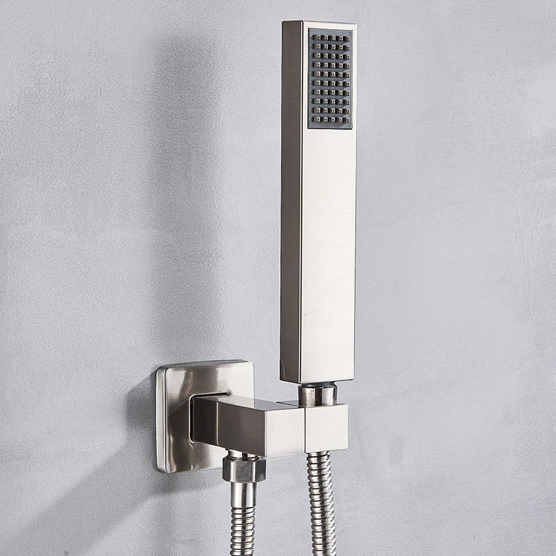 Rozin Wall Mount Rainfall Shower Faucet Brushed Nickel